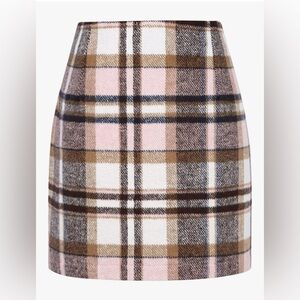 Plaid Mini Skirt whool
